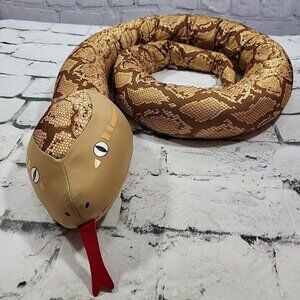 Snugeez Rare 70" Snake Brown Corba Microbead Plush Stuffed Animal